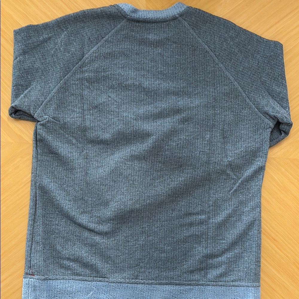 Gray Crewneck Sweater with Ribbed Details - Picture 2 of 3